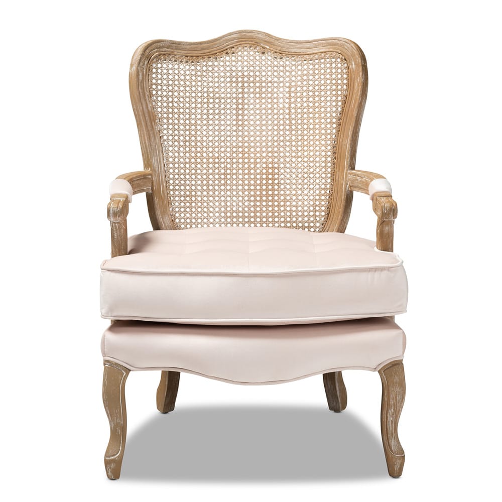 Baxton Studio - Vallea Chair in Light Beige/Oak - TSF7764-Light Beige-CC view 1