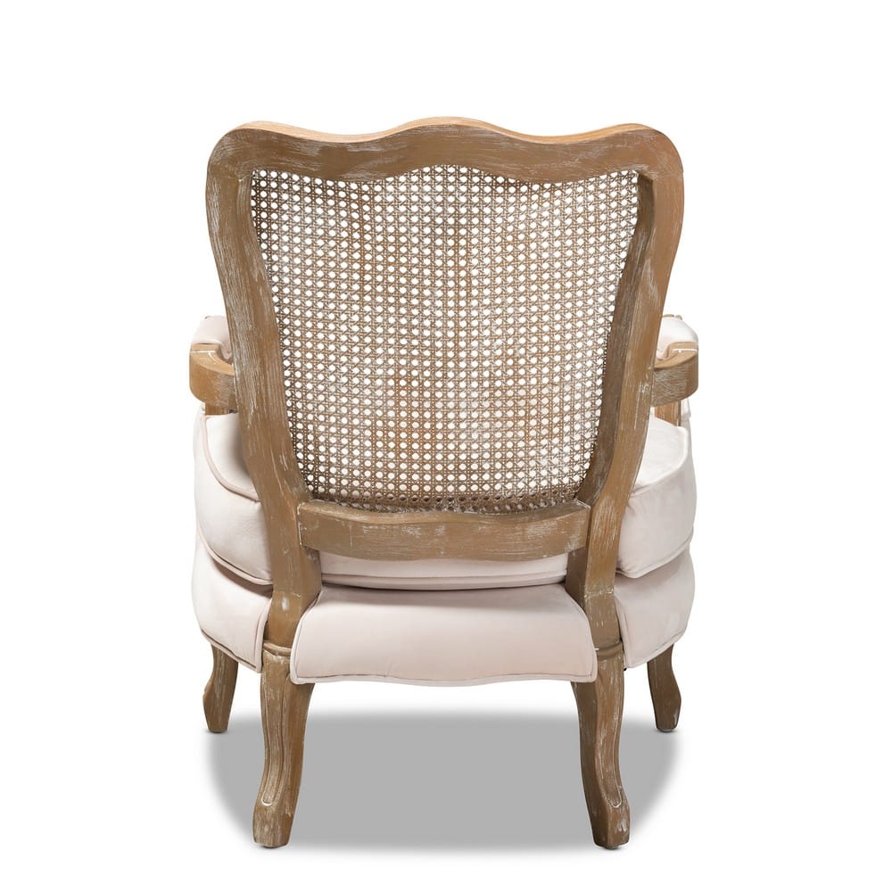 Baxton Studio - Vallea Chair in Light Beige/Oak - TSF7764-Light Beige-CC view 3