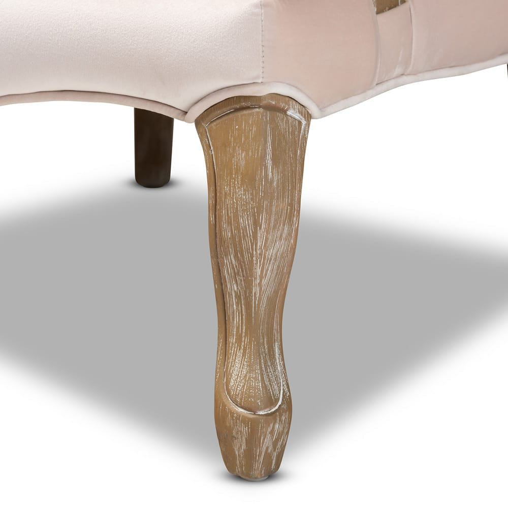 Baxton Studio - Vallea Chair in Light Beige/Oak - TSF7764-Light Beige-CC view 5
