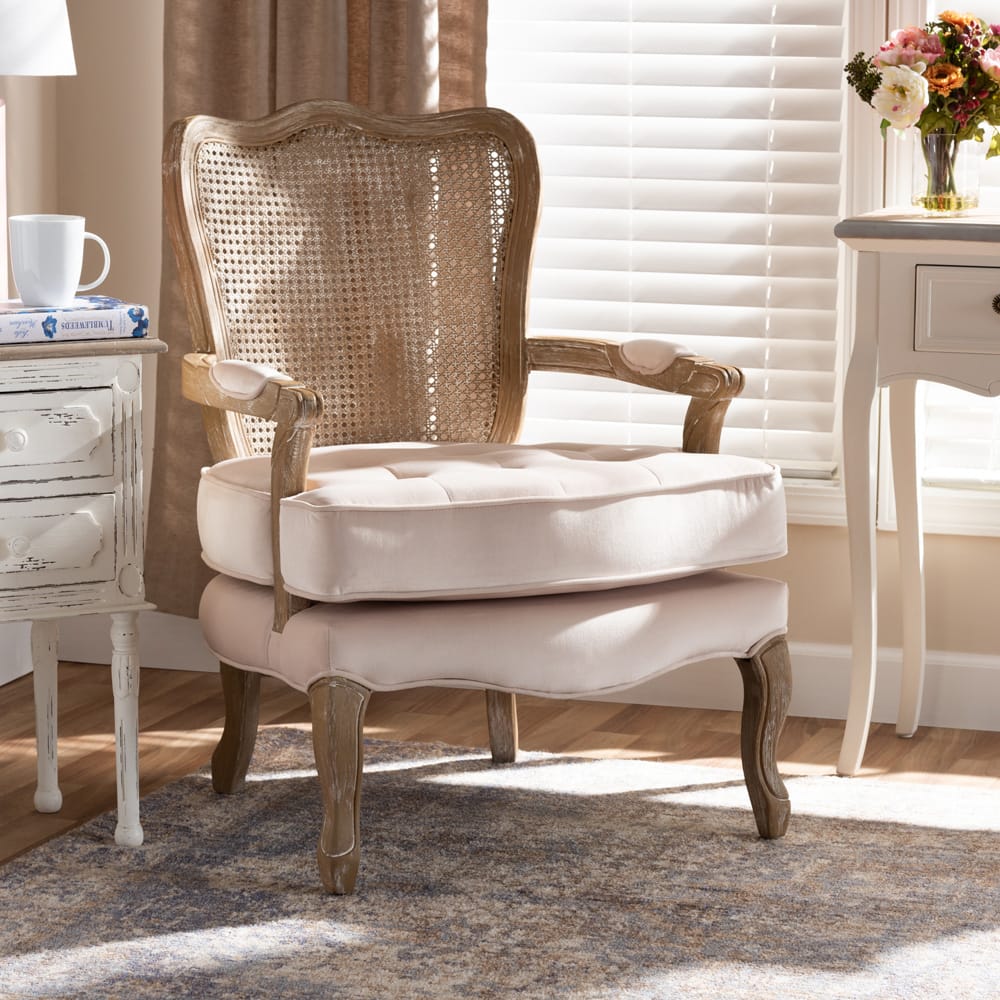 Baxton Studio - Vallea Chair in Light Beige/Oak - TSF7764-Light Beige-CC view 6