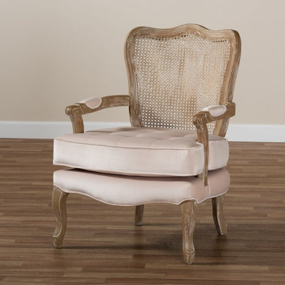 Baxton Studio - Vallea Chair in Light Beige/Oak - TSF7764-Light Beige-CC view 7