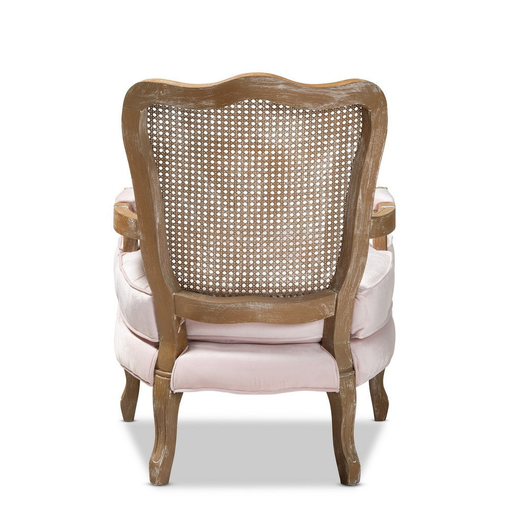 Baxton Studio - Vallea Chair in Light Pink/Oak - TSF7764-Light Pink-CC view 3