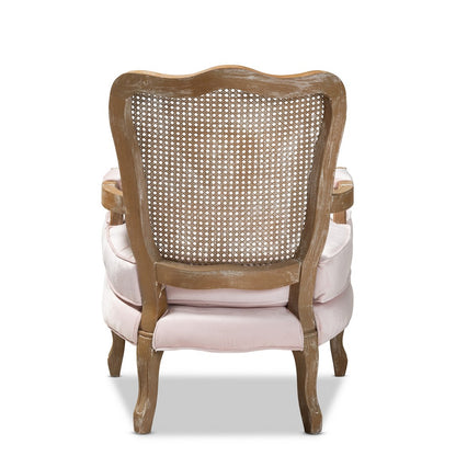 Baxton Studio - Vallea Chair in Light Pink/Oak - TSF7764-Light Pink-CC view 3
