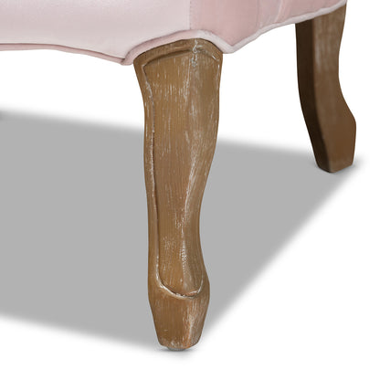 Baxton Studio - Vallea Chair in Light Pink/Oak - TSF7764-Light Pink-CC view 5