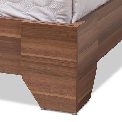 Baxton Studio - Vanda Queen Size Bed in Black/"Walnut" Brown - VDQB001291-Walnut/Black-Queen view 5