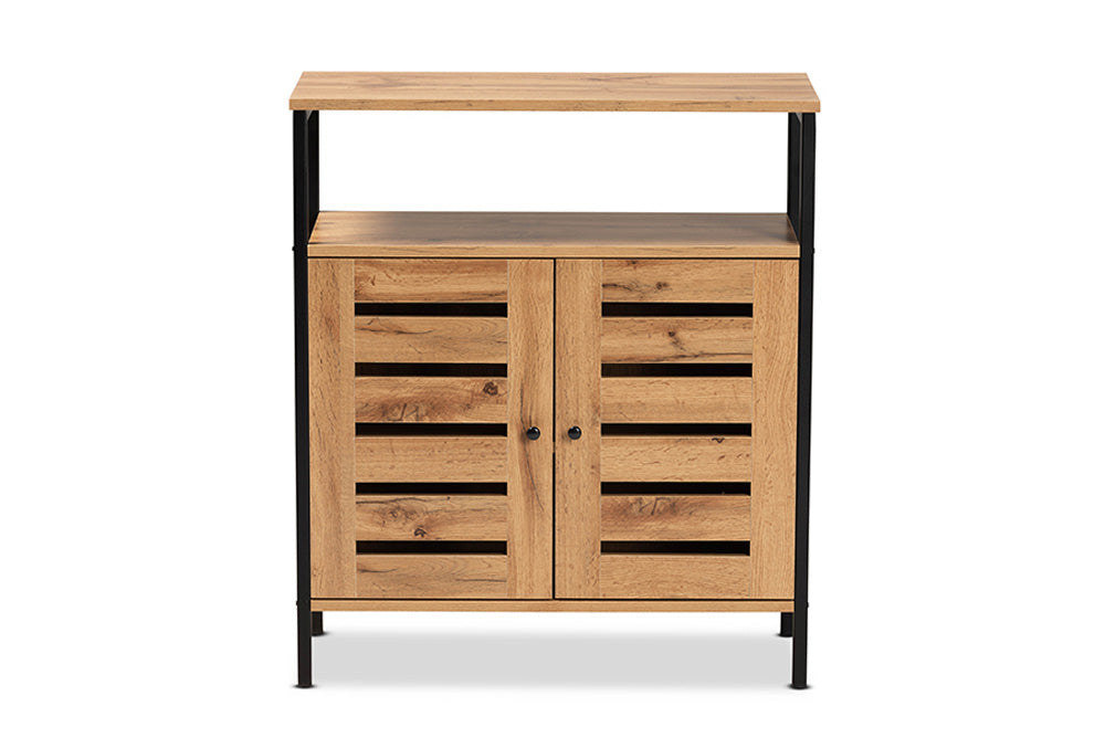 Baxton Studio - Vander Shoe Cabinet - MP007-Wotan Oak-Shoe Cabinet view 3