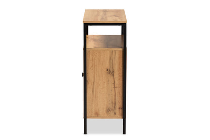 Baxton Studio - Vander Shoe Cabinet - MP007-Wotan Oak-Shoe Cabinet view 4