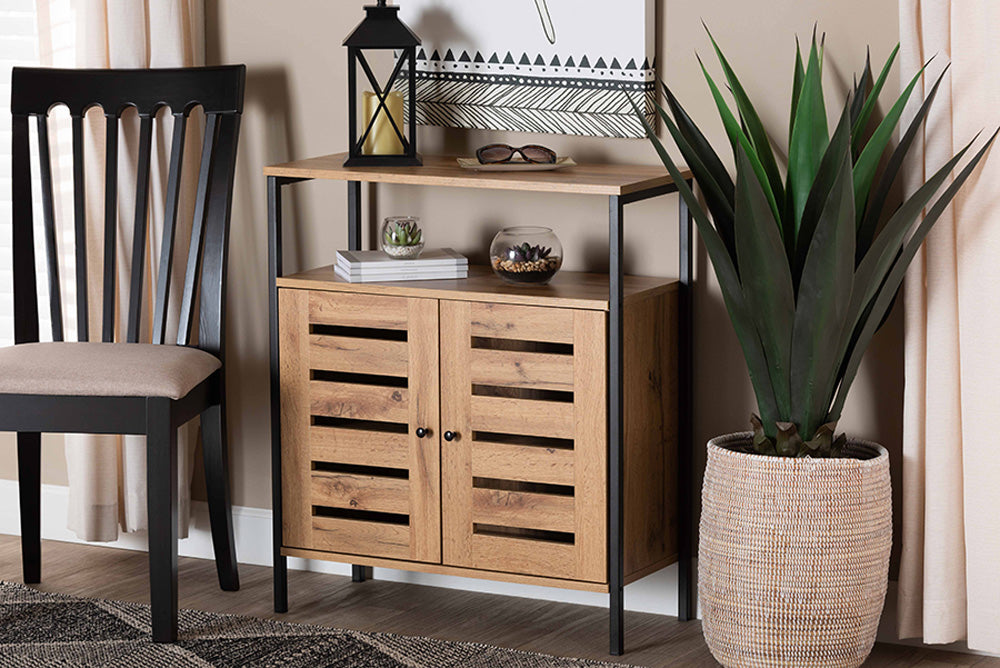 Baxton Studio - Vander Shoe Cabinet - MP007-Wotan Oak-Shoe Cabinet view 5