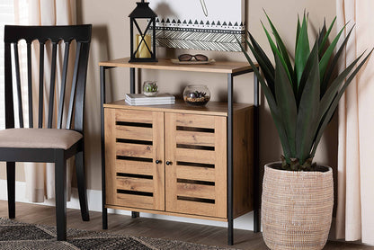Baxton Studio - Vander Shoe Cabinet - MP007-Wotan Oak-Shoe Cabinet view 5