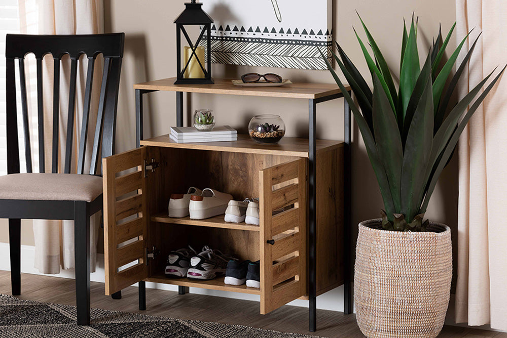 Baxton Studio - Vander Shoe Cabinet - MP007-Wotan Oak-Shoe Cabinet view 8