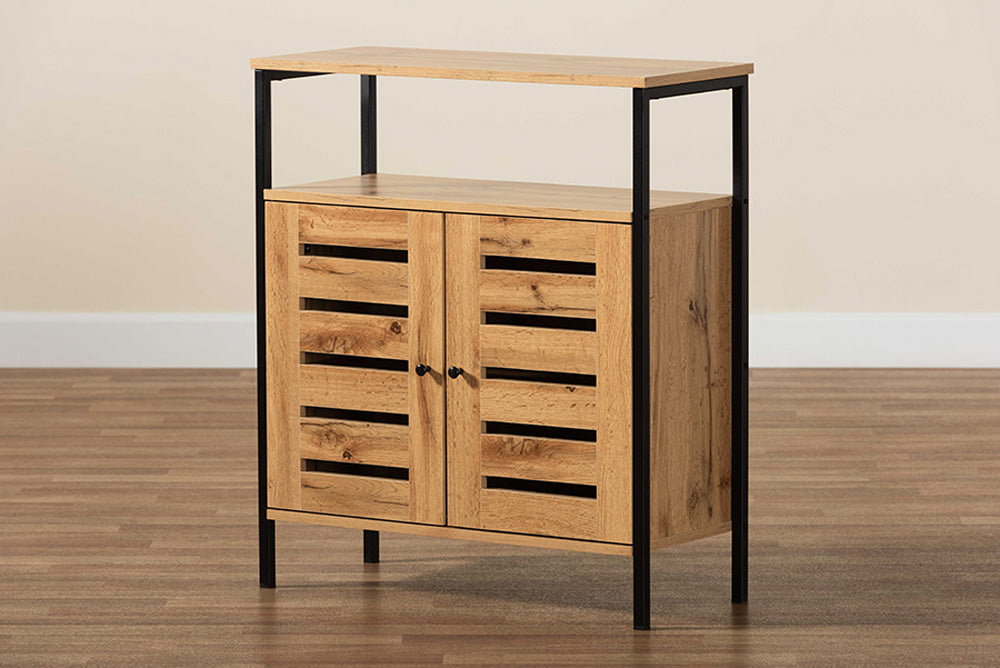 Baxton Studio - Vander Shoe Cabinet - MP007-Wotan Oak-Shoe Cabinet view 9