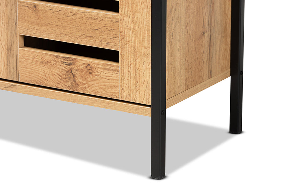 Baxton Studio - Vander Shoe Cabinet - MP008-Wotan Oak-Shoe Cabinet view 8
