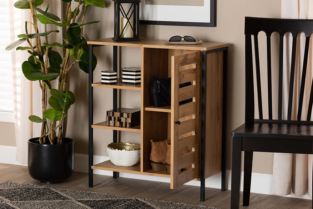 Baxton Studio - Vander Shoe Cabinet - MP008-Wotan Oak-Shoe Cabinet view 9