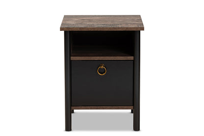 Baxton Studio - Vaughan Nightstand - SM-NS3840-Rustic Brown-NS view 3
