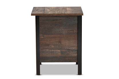 Baxton Studio - Vaughan Nightstand - SM-NS3840-Rustic Brown-NS view 4