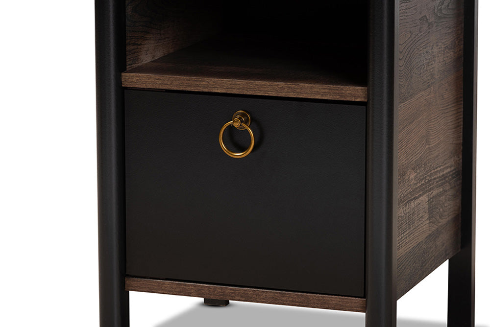 Baxton Studio - Vaughan Nightstand - SM-NS3840-Rustic Brown-NS view 6