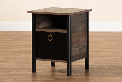 Baxton Studio - Vaughan Nightstand - SM-NS3840-Rustic Brown-NS view 7