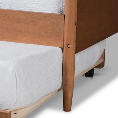 Baxton Studio - Veles Full Size Daybed with Trundle in Ash Walnut - MG0016-Ash Walnut-Full Daybed with Trundle view 7