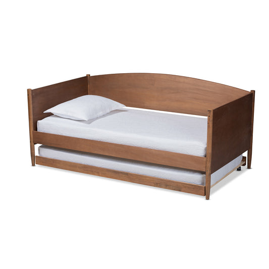 Baxton Studio - Veles Twin Size Daybe w/ Trundle in Ash walnut - MG0016-Ash Walnut-Daybed with Trundle view 1