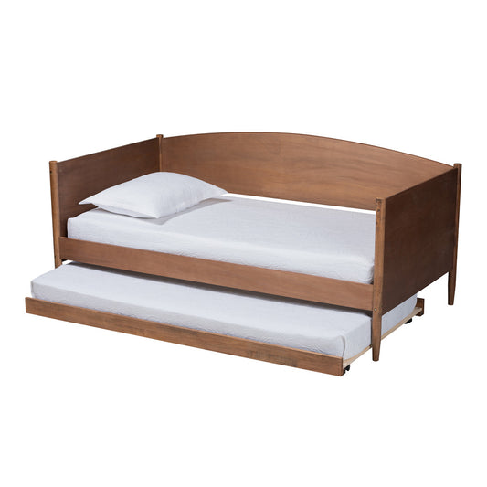 Baxton Studio - Veles Twin Size Daybe w/ Trundle in Ash walnut - MG0016-Ash Walnut-Daybed with Trundle view 2