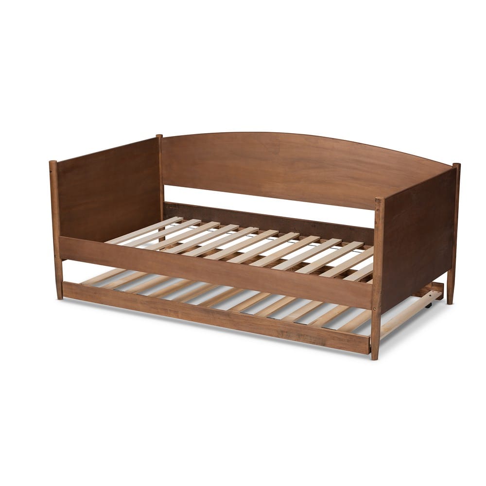 Baxton Studio - Veles Twin Size Daybe w/ Trundle in Ash walnut - MG0016-Ash Walnut-Daybed with Trundle view 4