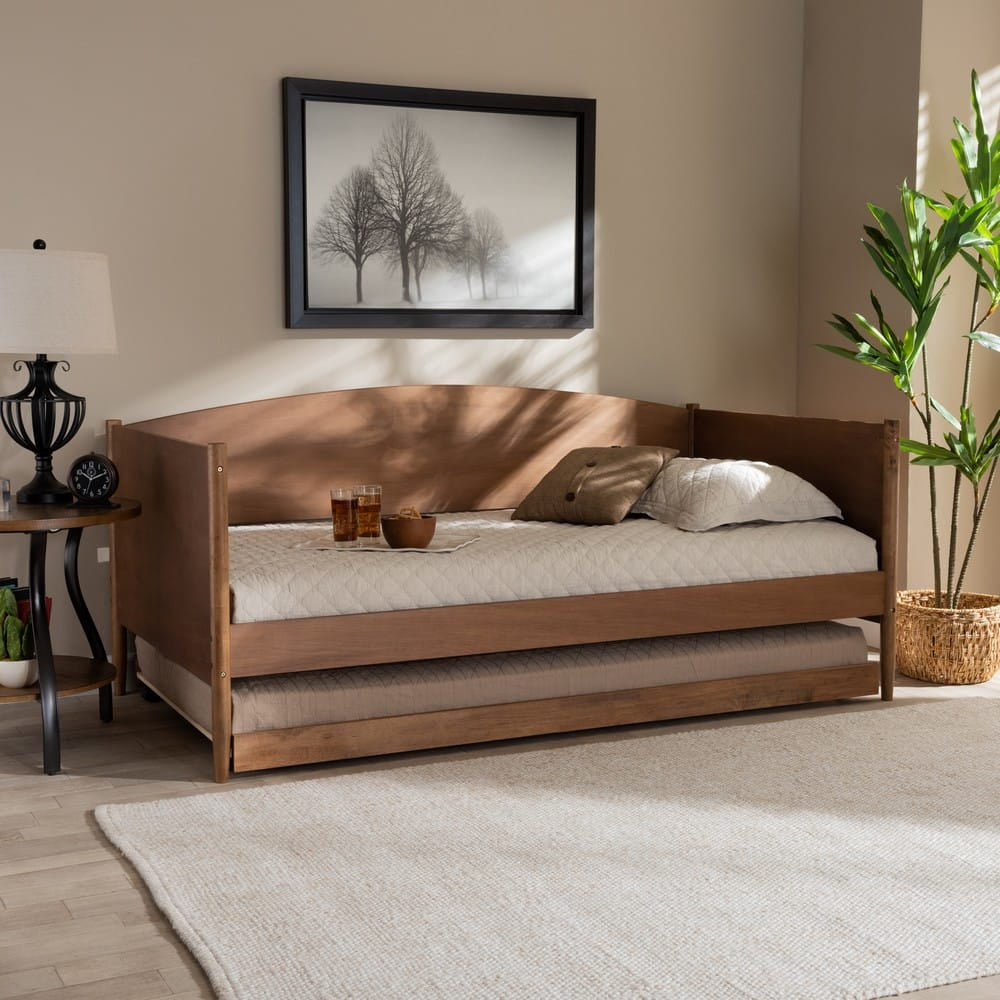 Baxton Studio - Veles Twin Size Daybe w/ Trundle in Ash walnut - MG0016-Ash Walnut-Daybed with Trundle view 8