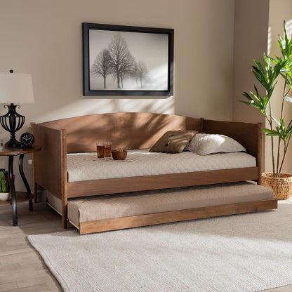 Baxton Studio - Veles Twin Size Daybe w/ Trundle in Ash walnut - MG0016-Ash Walnut-Daybed with Trundle view 9