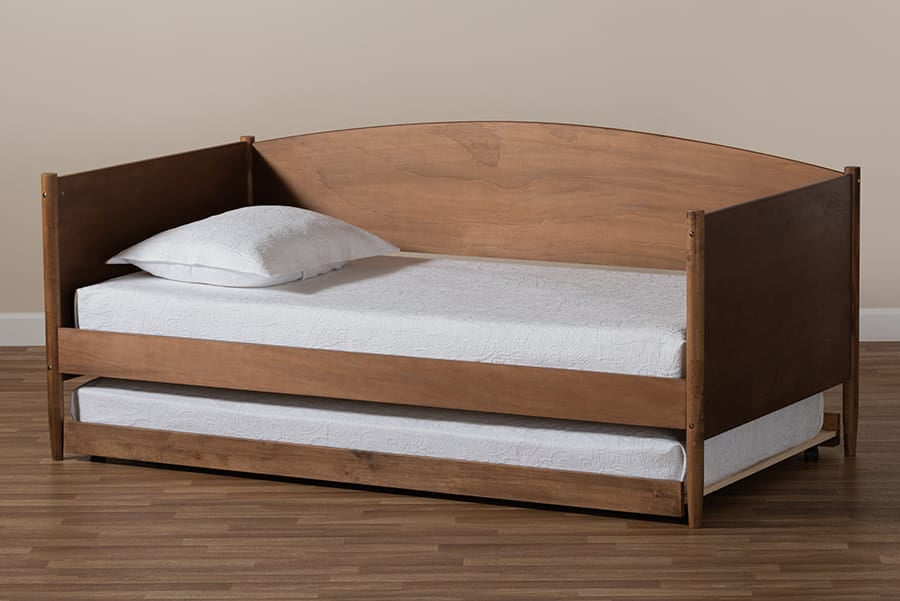 Baxton Studio - Veles Twin Size Daybe w/ Trundle in Ash walnut - MG0016-Ash Walnut-Daybed with Trundle view 10