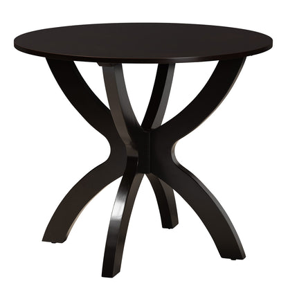 Baxton Studio - Velia Dining Set in Grey/Dark Brown - Velia-Grey/Dark Brown-5PC Dining Set view 3