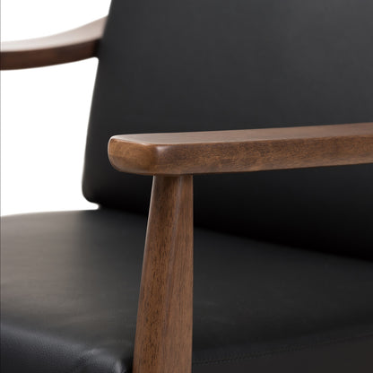 Baxton Studio - Venza Accent Chair in Black/"Walnut" Brown - Venza-Black/Walnut Brown-CC view 5