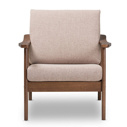 Baxton Studio - Venza Accent Chair in Light Brown/"Walnut" Brown - Venza-Brown/Walnut Brown-CC view 2