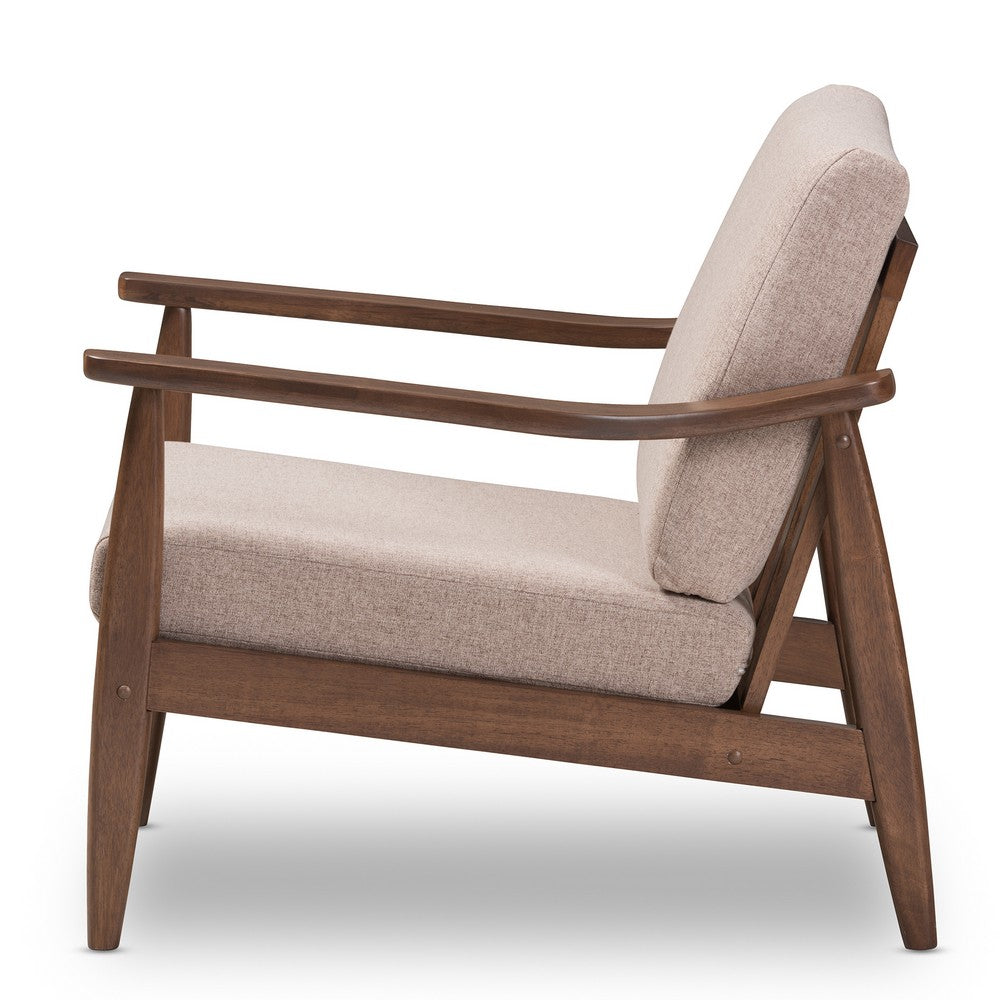 Baxton Studio - Venza Accent Chair in Light Brown/"Walnut" Brown - Venza-Brown/Walnut Brown-CC view 3