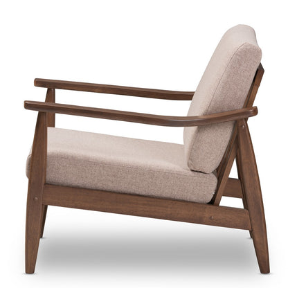 Baxton Studio - Venza Accent Chair in Light Brown/"Walnut" Brown - Venza-Brown/Walnut Brown-CC view 3