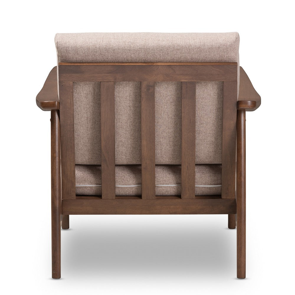 Baxton Studio - Venza Accent Chair in Light Brown/"Walnut" Brown - Venza-Brown/Walnut Brown-CC view 4
