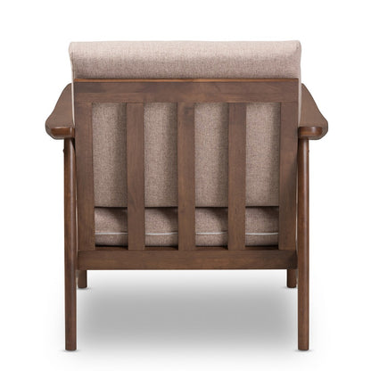 Baxton Studio - Venza Accent Chair in Light Brown/"Walnut" Brown - Venza-Brown/Walnut Brown-CC view 4