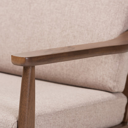 Baxton Studio - Venza Accent Chair in Light Brown/"Walnut" Brown - Venza-Brown/Walnut Brown-CC view 5