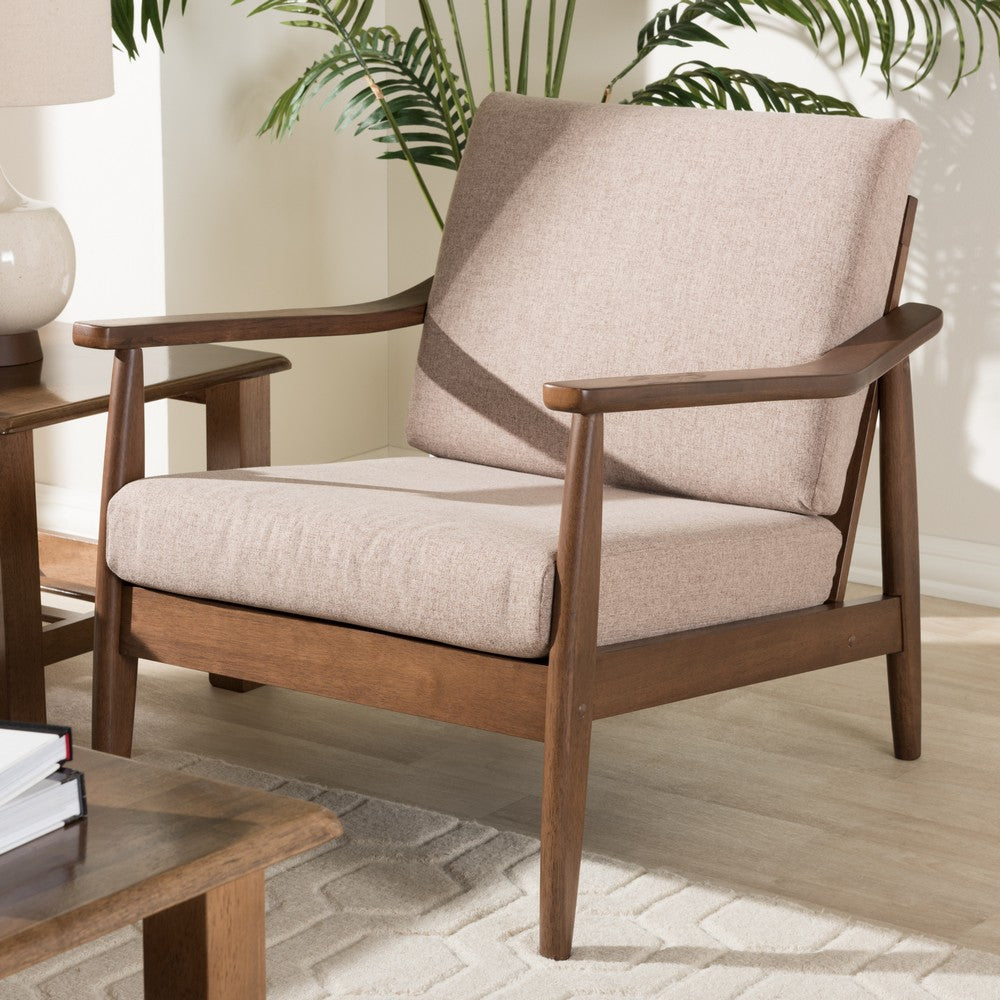 Baxton Studio - Venza Accent Chair in Light Brown/"Walnut" Brown - Venza-Brown/Walnut Brown-CC view 7