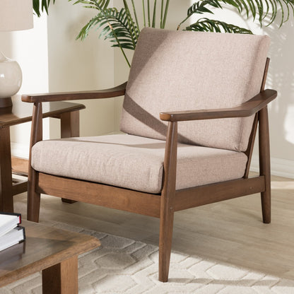 Baxton Studio - Venza Accent Chair in Light Brown/"Walnut" Brown - Venza-Brown/Walnut Brown-CC view 7