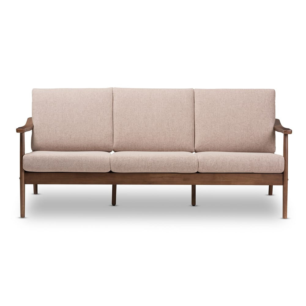 Baxton Studio - Venza Sofa in Light Brown/"Walnut" Brown - Venza-Brown/Walnut Brown-SF view 2