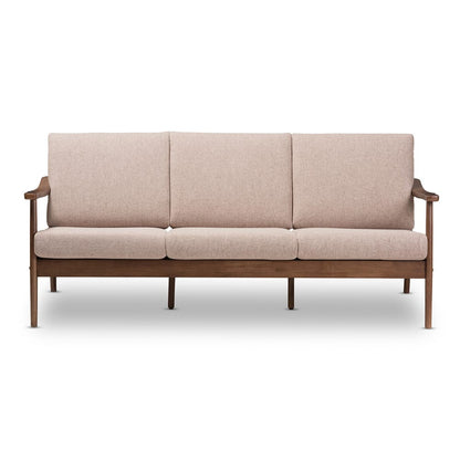 Baxton Studio - Venza Sofa in Light Brown/"Walnut" Brown - Venza-Brown/Walnut Brown-SF view 2