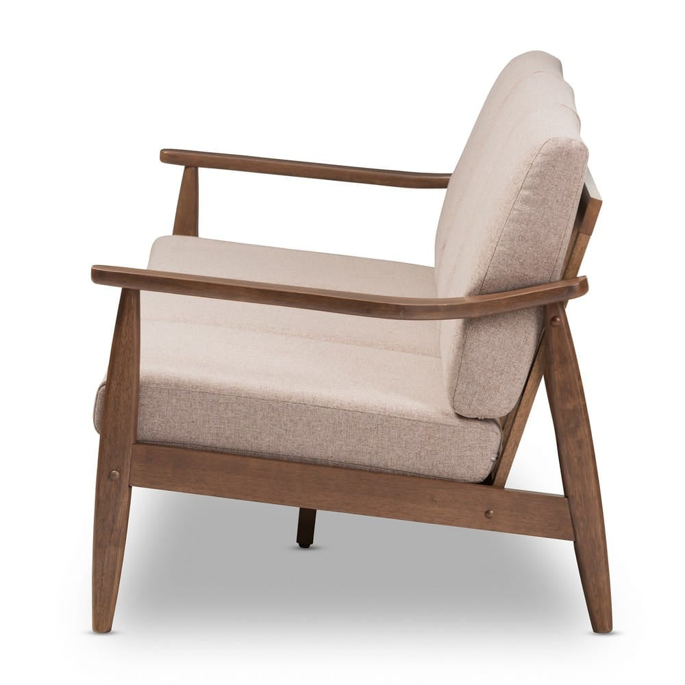Baxton Studio - Venza Sofa in Light Brown/"Walnut" Brown - Venza-Brown/Walnut Brown-SF view 3