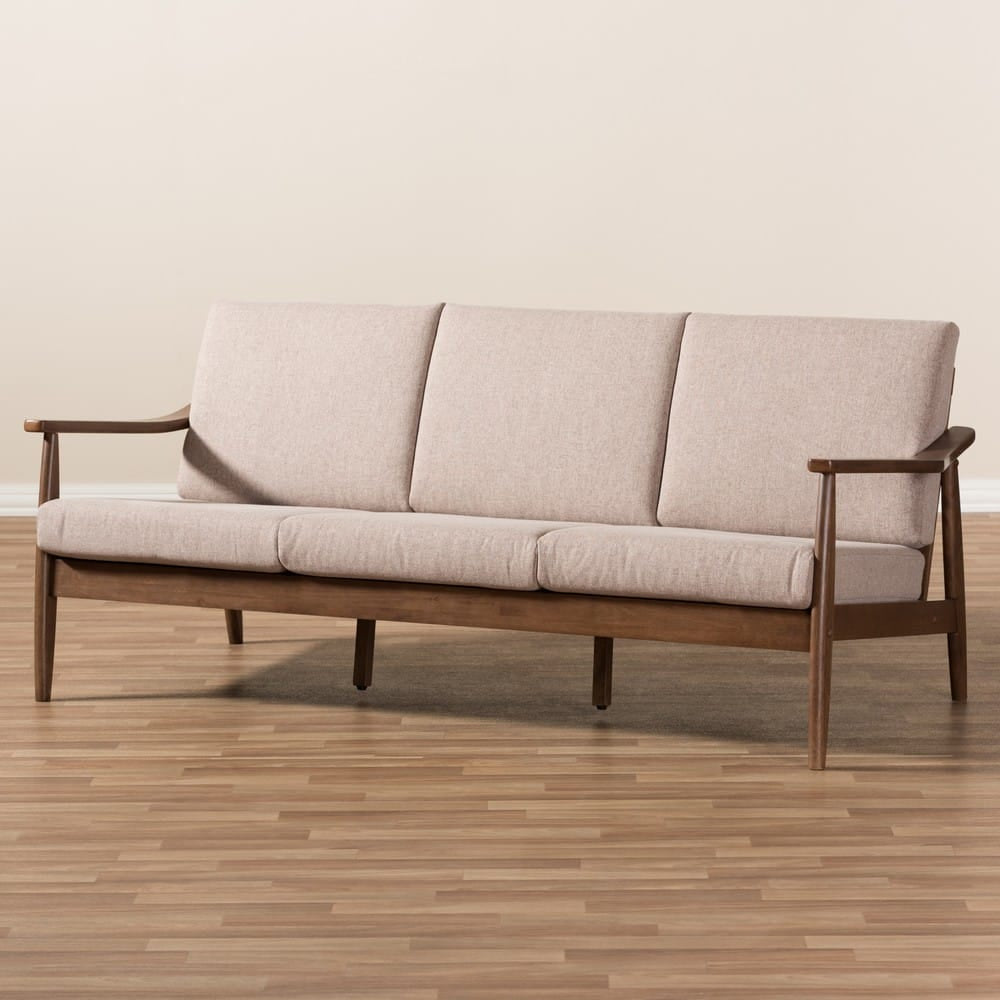 Baxton Studio - Venza Sofa in Light Brown/"Walnut" Brown - Venza-Brown/Walnut Brown-SF view 8