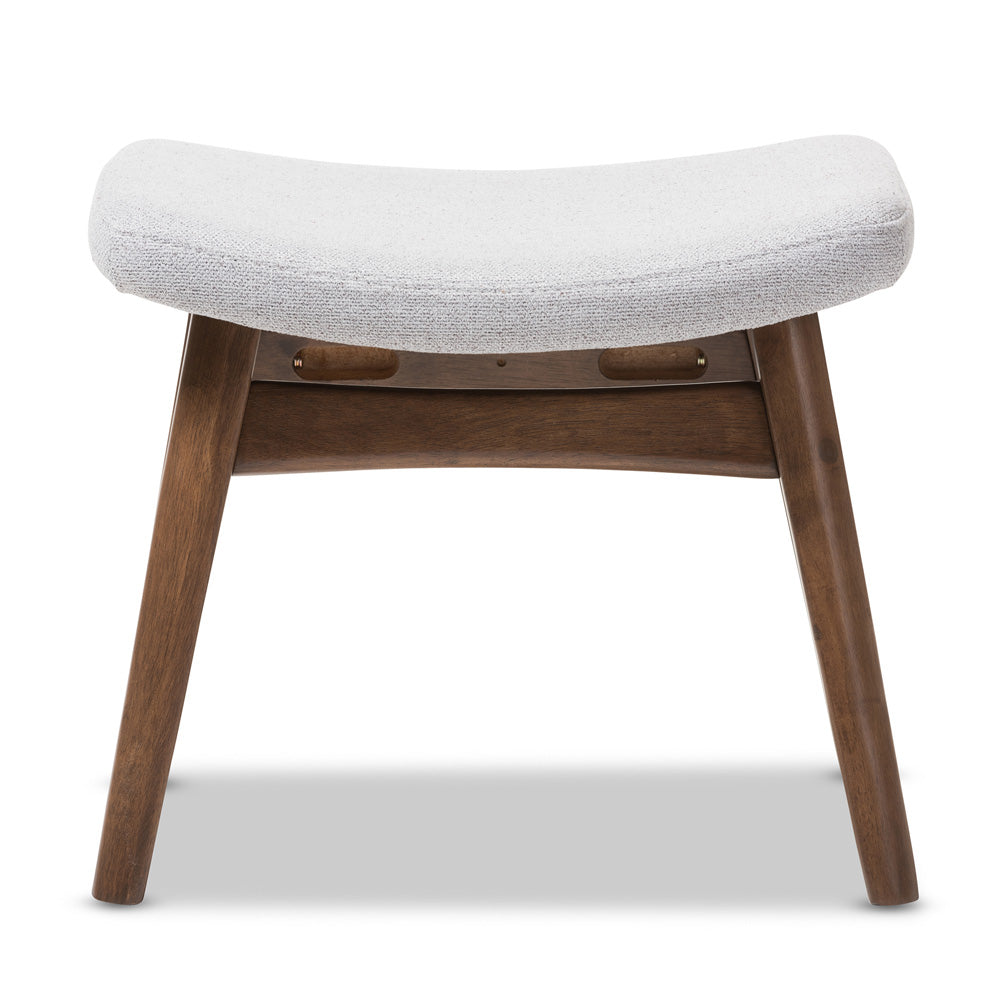Baxton Studio - Vera Ottoman in Grey/"Walnut" Brown - Vera-Light-Grey-Otto view 2