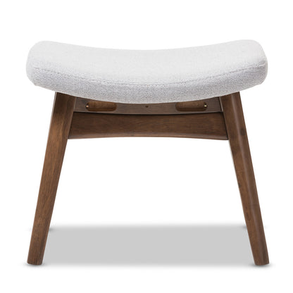 Baxton Studio - Vera Ottoman in Grey/"Walnut" Brown - Vera-Light-Grey-Otto view 2