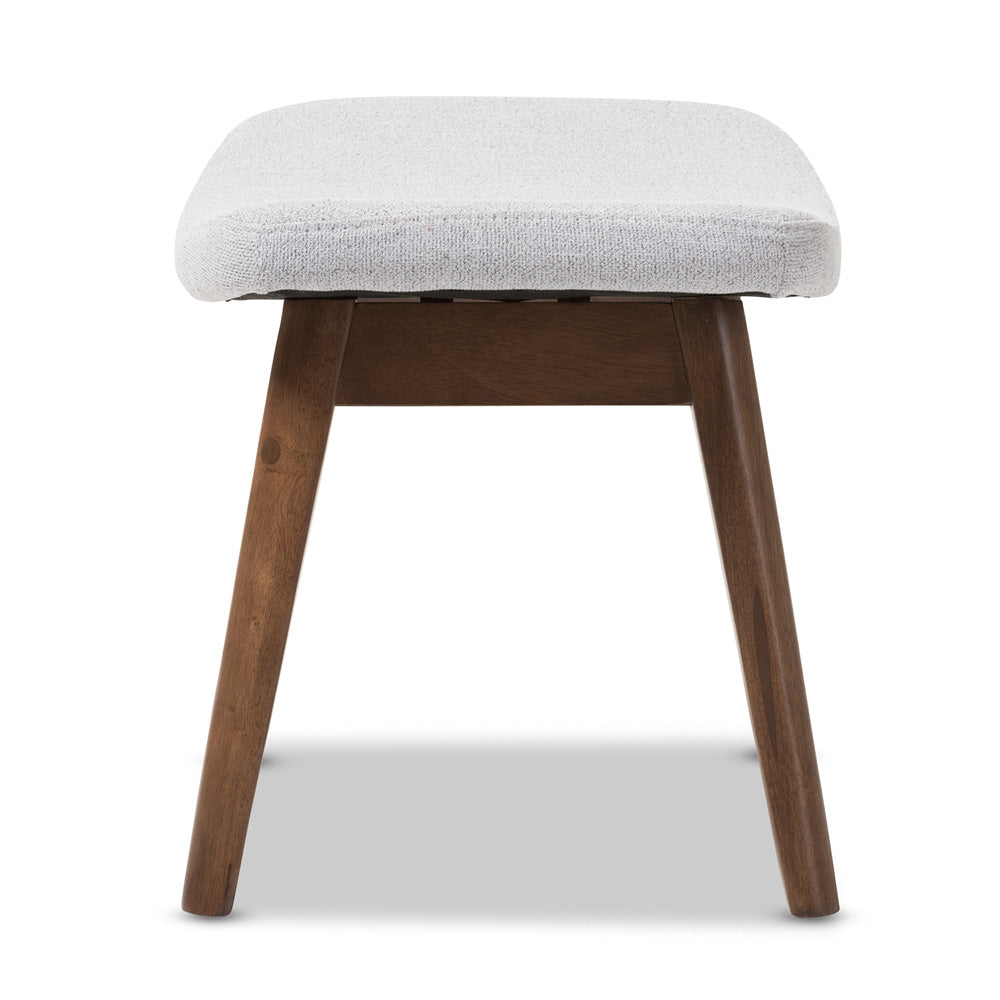 Baxton Studio - Vera Ottoman in Grey/"Walnut" Brown - Vera-Light-Grey-Otto view 3