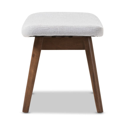 Baxton Studio - Vera Ottoman in Grey/"Walnut" Brown - Vera-Light-Grey-Otto view 3