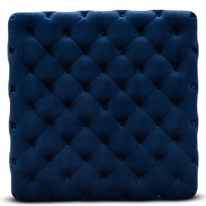 Baxton Studio - Verene Ottoman in Royal Blue/Gold - TSF-6690-Royal Blue/Gold-Otto view 3