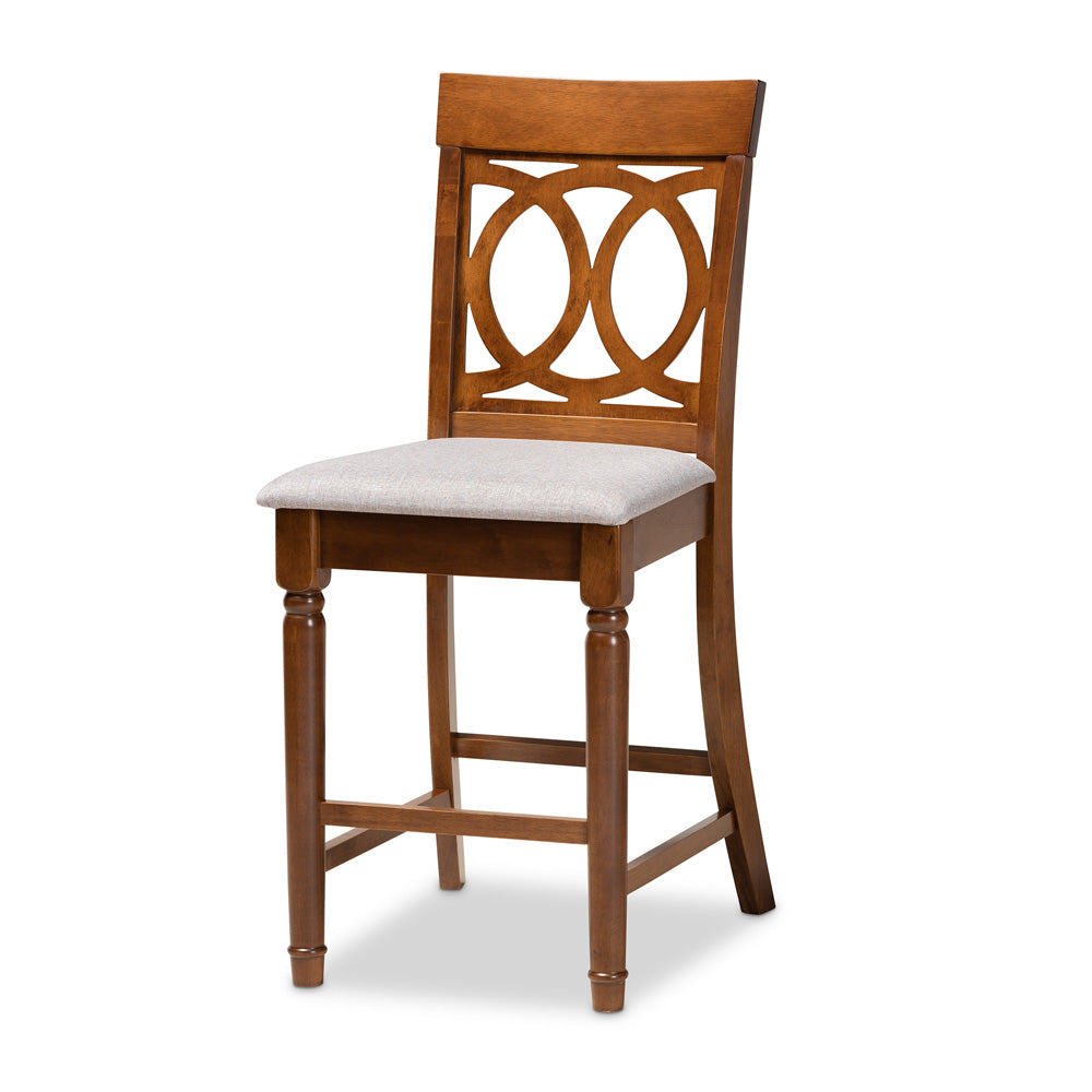 Baxton Studio - Verina Pub Set in Grey/walnut brown - RH323P-Grey/Walnut-5PC Pub Set view 2