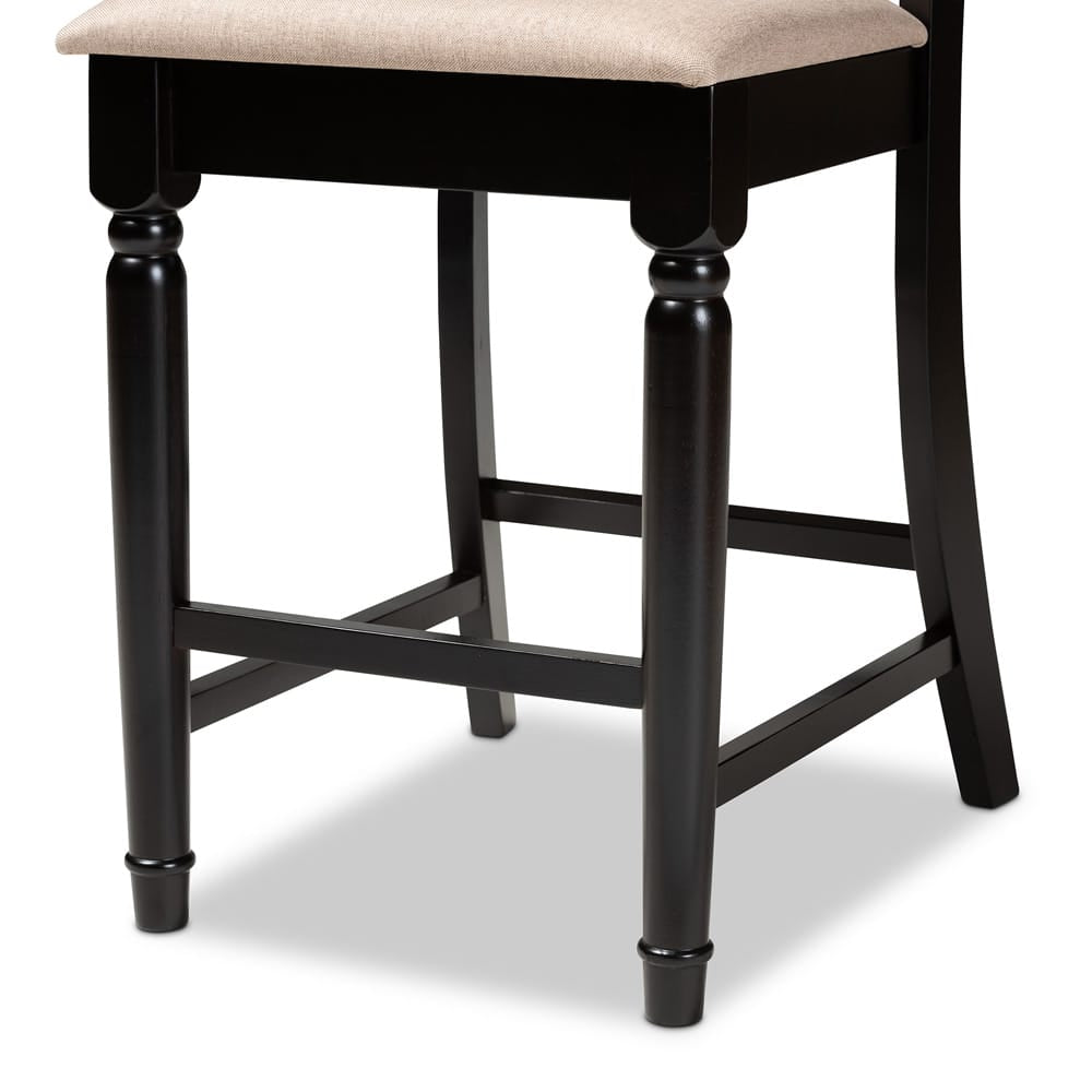 Baxton Studio - Verina Pub Set in Sand/Espresso - RH323P-Sand/Dark Brown-5PC Pub Set view 5