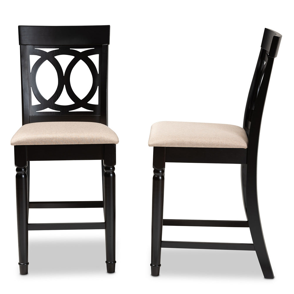 Baxton Studio - Verina Set of 2 Counter Stools in Sand/Espresso - RH323P-Sand/Dark Brown-PS view 3